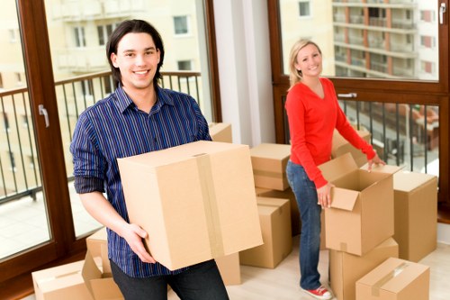 Office equipment being packed for a commercial move in Manandvan Norbury